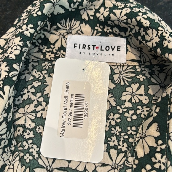 First Love green Puff Sleeve Midi Sundress - Picture 6 of 9